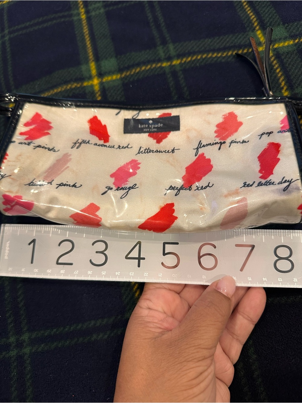 kate spade Lip Print Cosmetic Pouch - Pink & Red